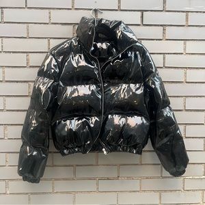 Patent Puffer Jacket - PrettyLittleThing